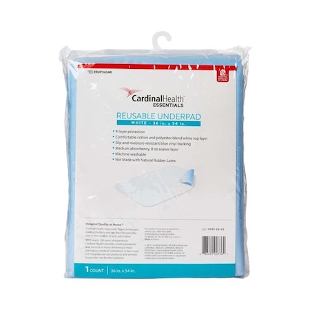 Cardinal Health Essentials ReliaMed Underpad, Reusable, Polyester, 36in x 54in, 10PK ZRUP3654R